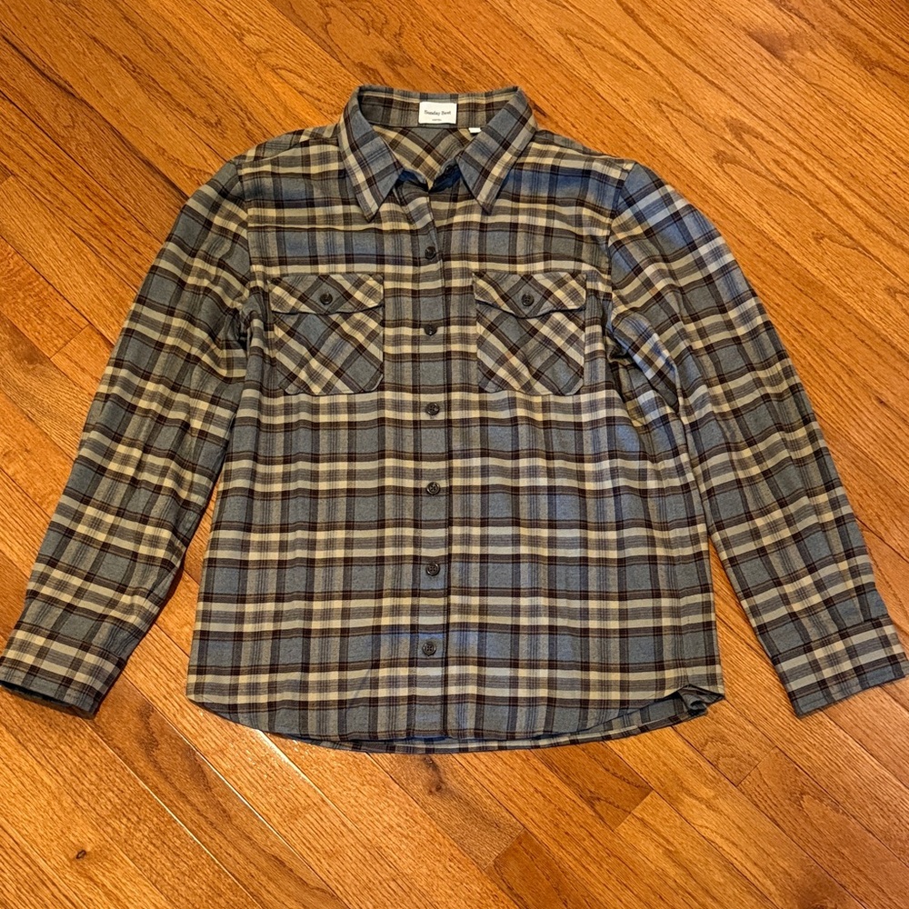 Aritzia plaid button down shirt